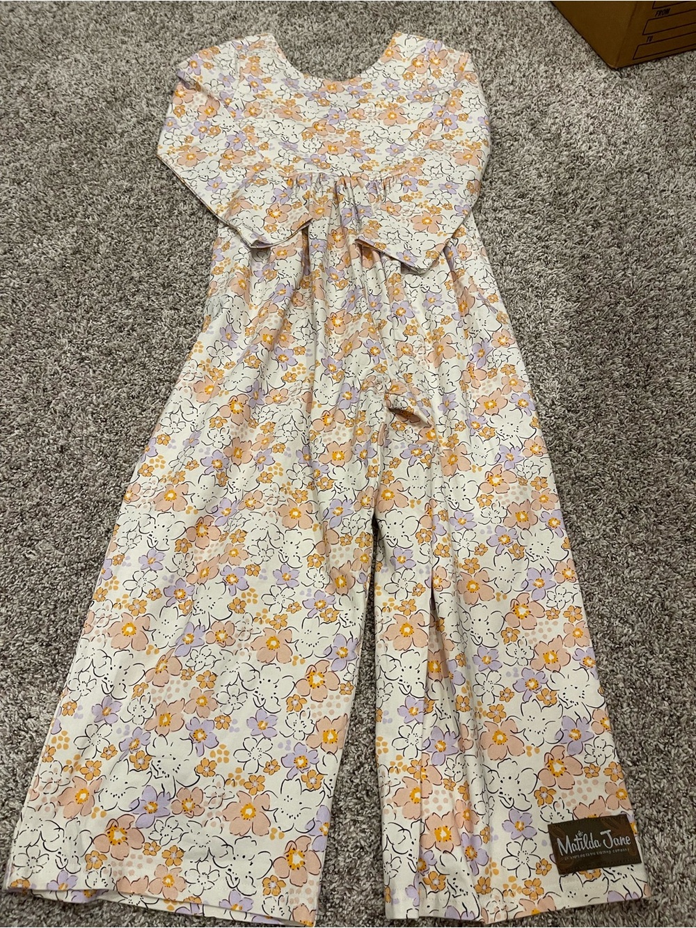 Matilda Jane Floral Print Wide-Leg Jumpsuit Girls Size 7Y
